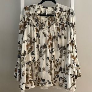 Free People Floral Smocked Tunic